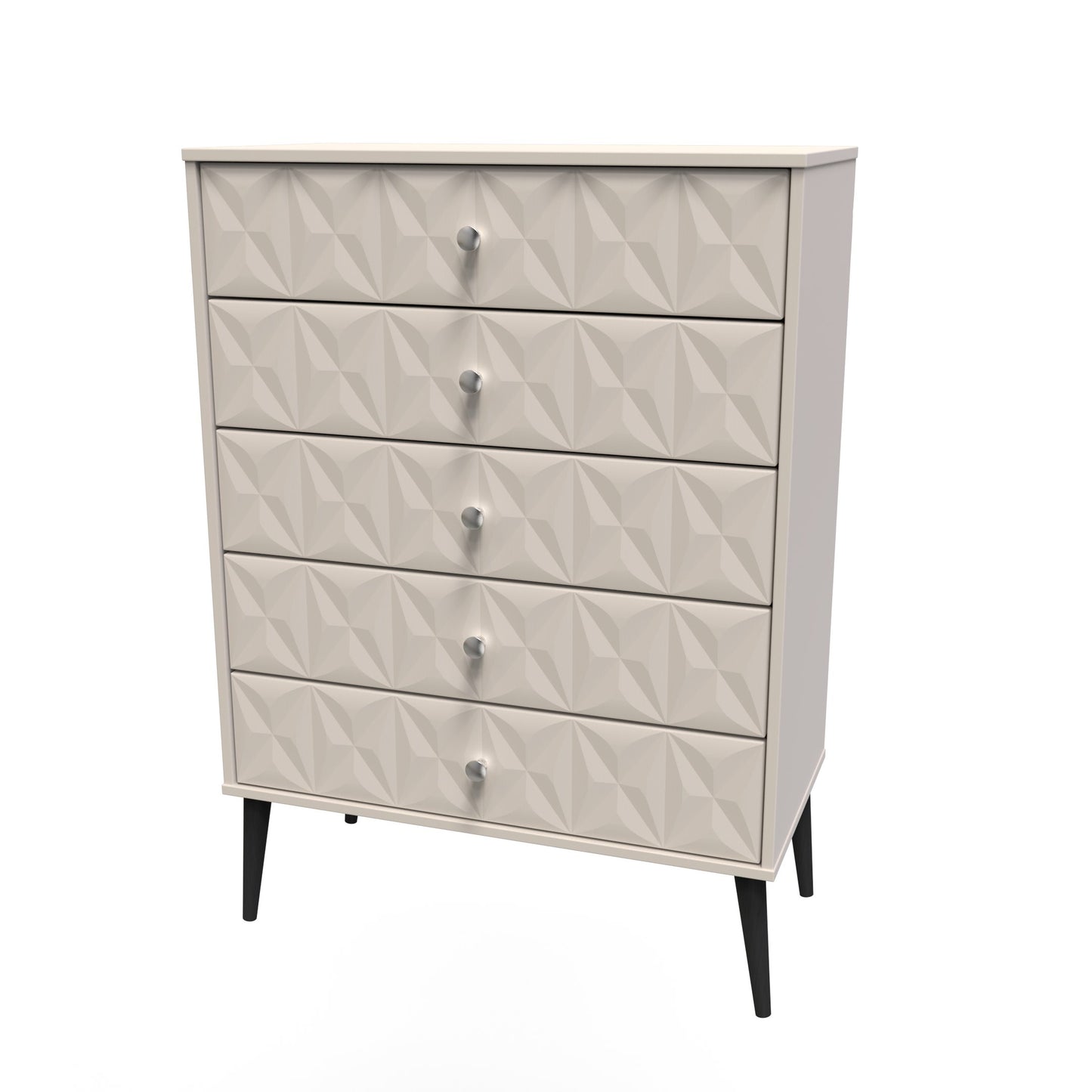 Pixel Tall Chest of Drawers Off-white 5 Drawers 77cm