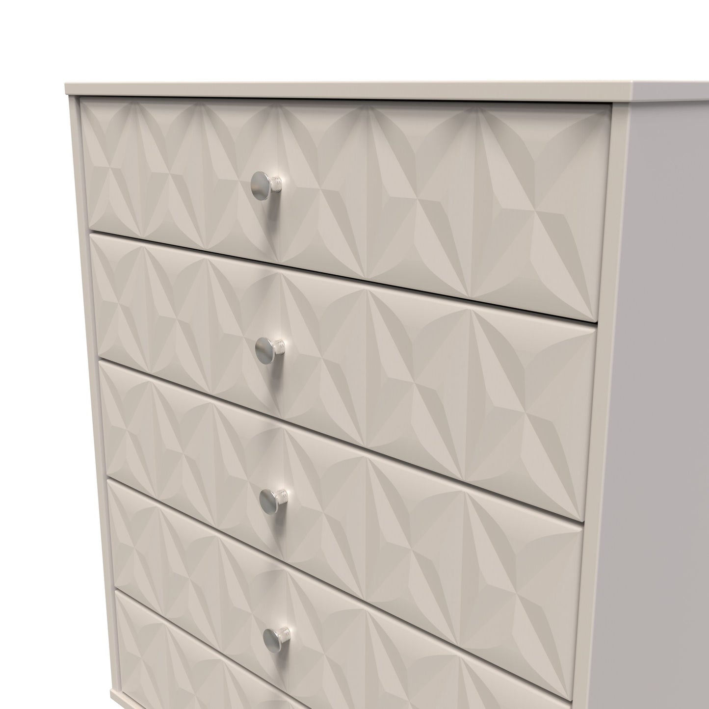 Pixel Tall Chest of Drawers Off-white 5 Drawers 77cm
