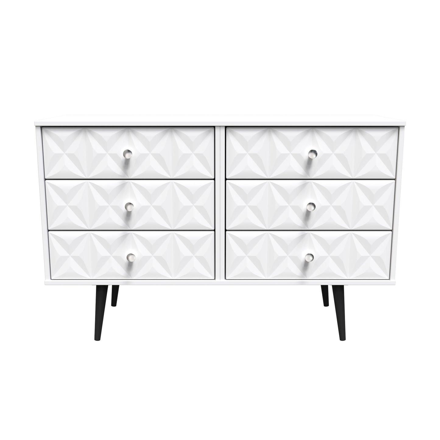 Pixel Large Chest of Drawers White 6 Drawers 115cm