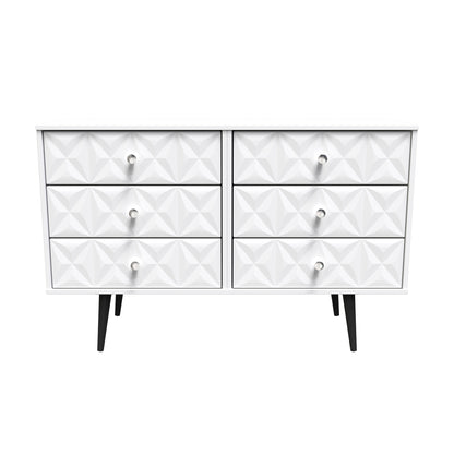 Pixel Large Chest of Drawers White 6 Drawers 115cm