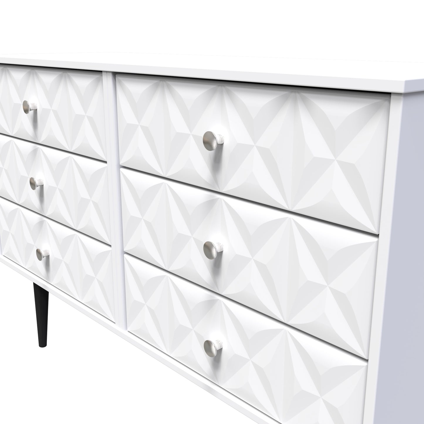 Pixel Large Chest of Drawers White 6 Drawers 115cm