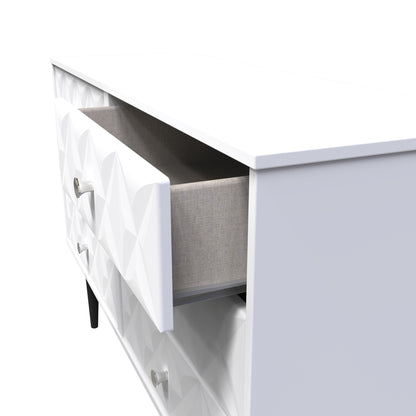 Pixel Large Chest of Drawers White 6 Drawers 115cm