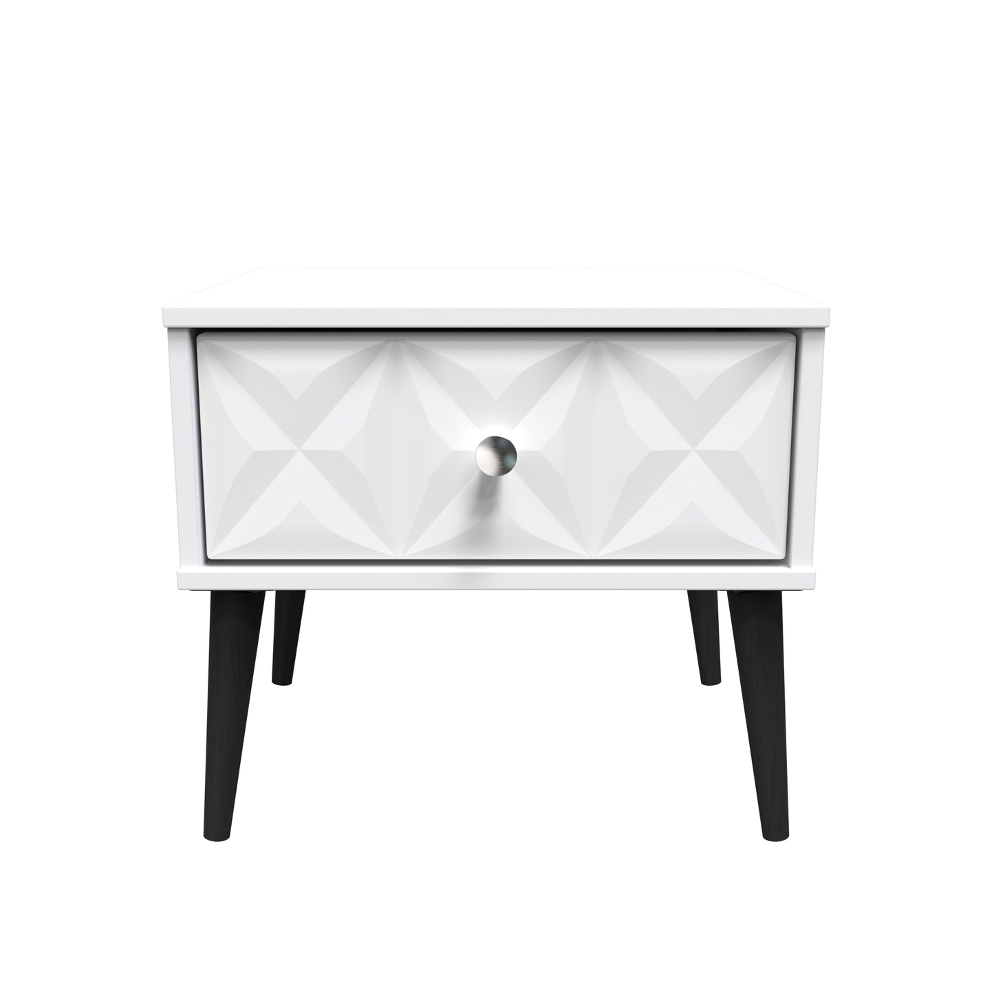 Pixel Bedside Table White 1 Drawer 45cm