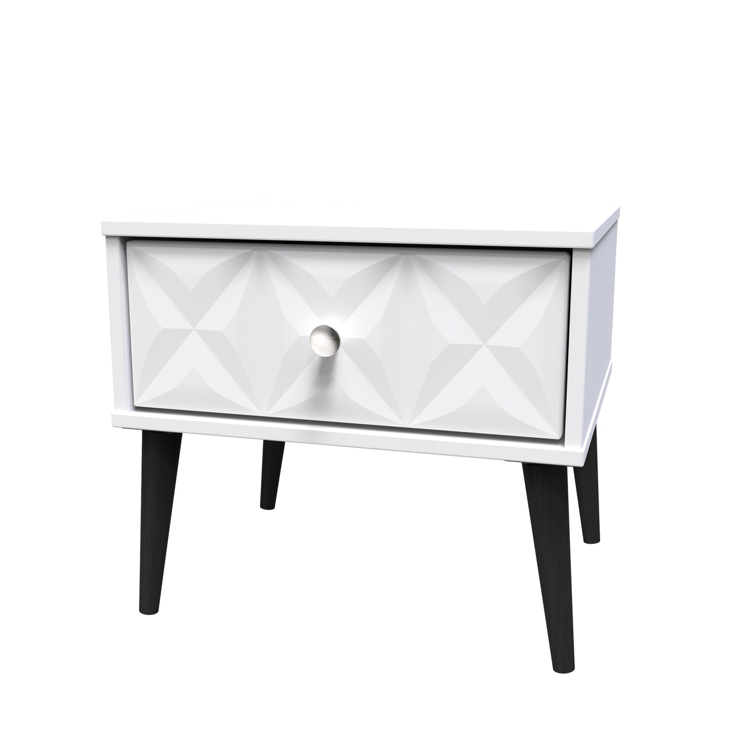 Pixel Bedside Table White 1 Drawer 45cm