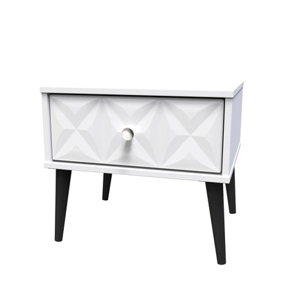 Pixel Bedside Table White 1 Drawer 45cm