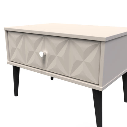 Pixel Side Table Off-white 1 Drawer 58cm
