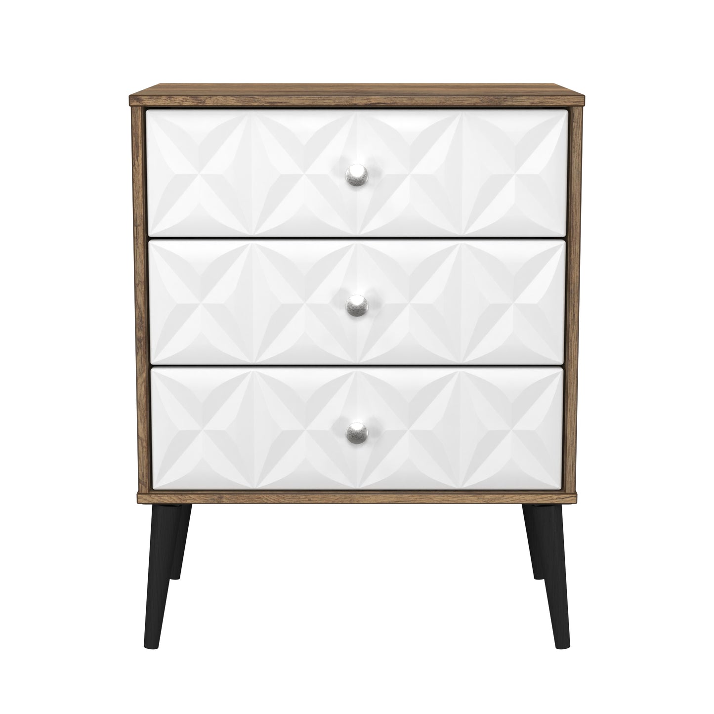 Pixel Chest of Drawers White & Vintage Oak 3 Drawers 58cm