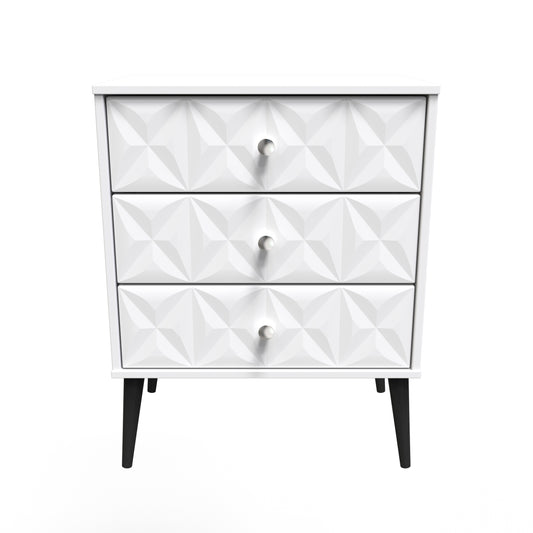 Pixel Chest of Drawers White 3 Drawers 40cm