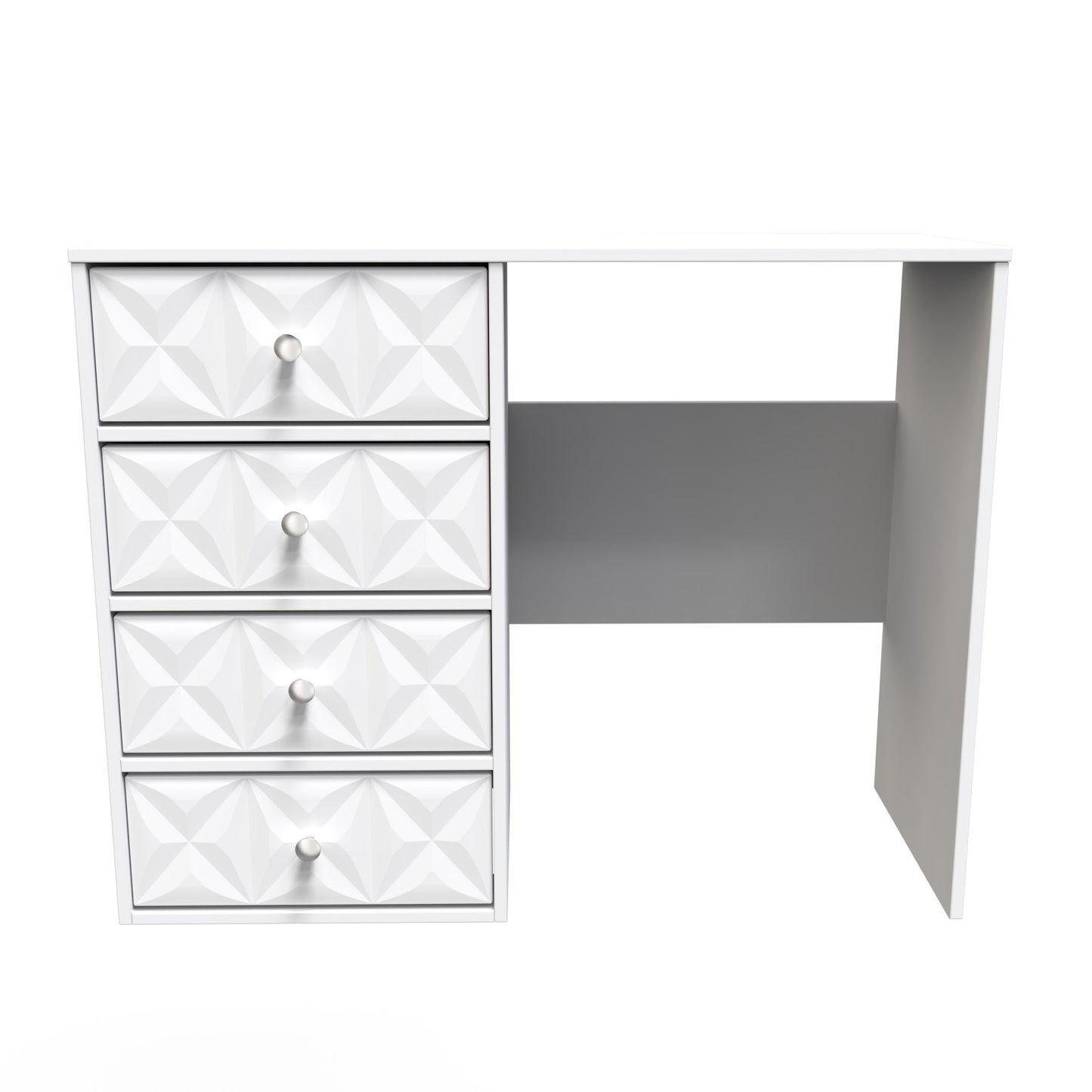 Pixel Desk White 4 Drawers 97cm