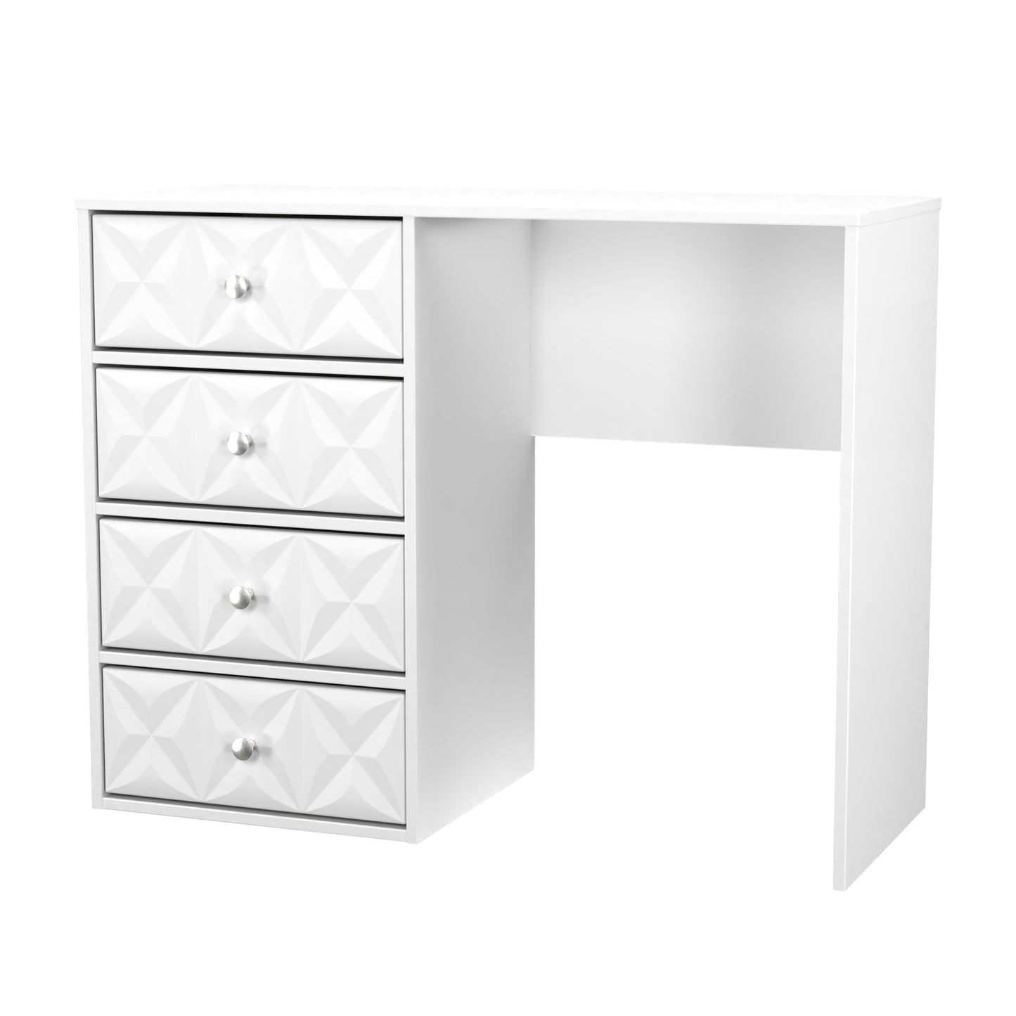 Pixel Desk White 4 Drawers 97cm