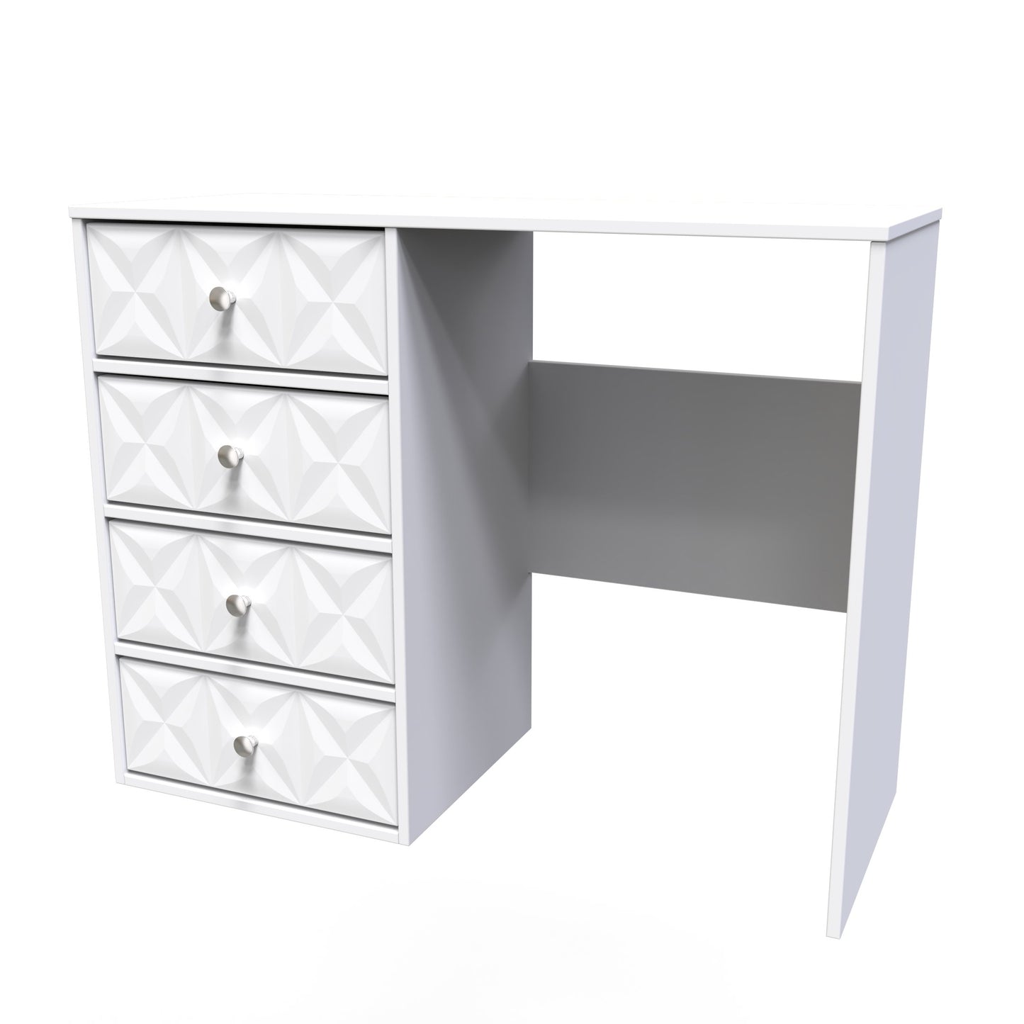 Pixel Desk White 4 Drawers 97cm