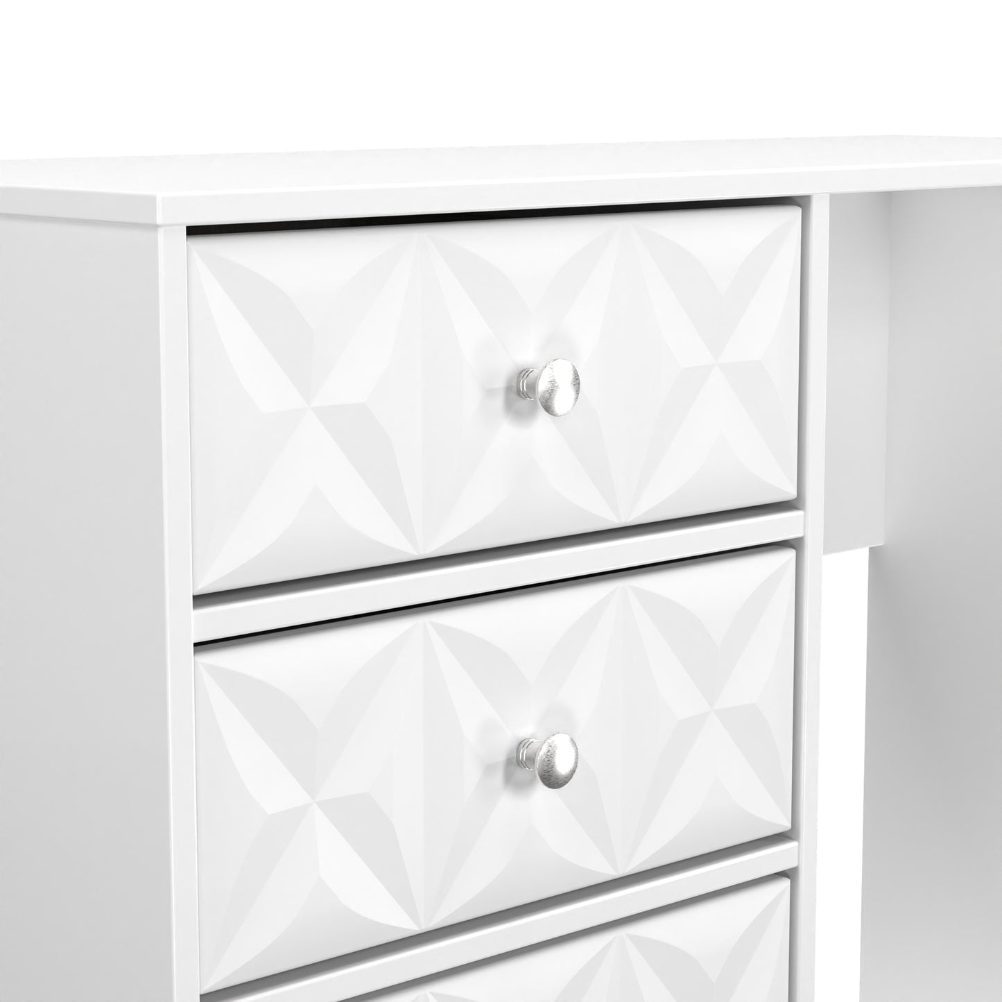 Pixel Desk White 4 Drawers 97cm