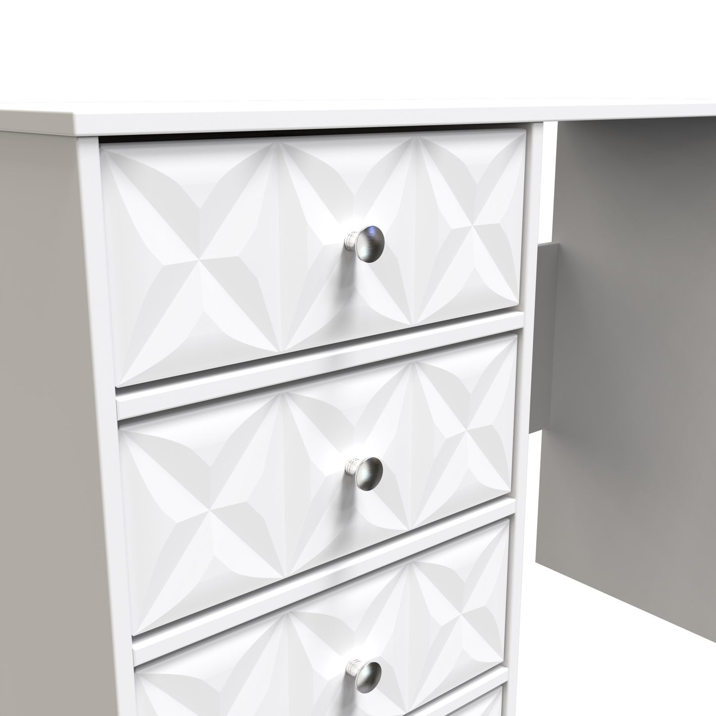 Pixel Desk White 4 Drawers 97cm