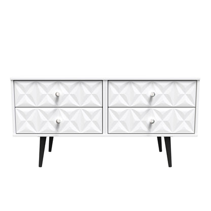 Pixel Large Chest of Drawers White 4 Drawers 115cm