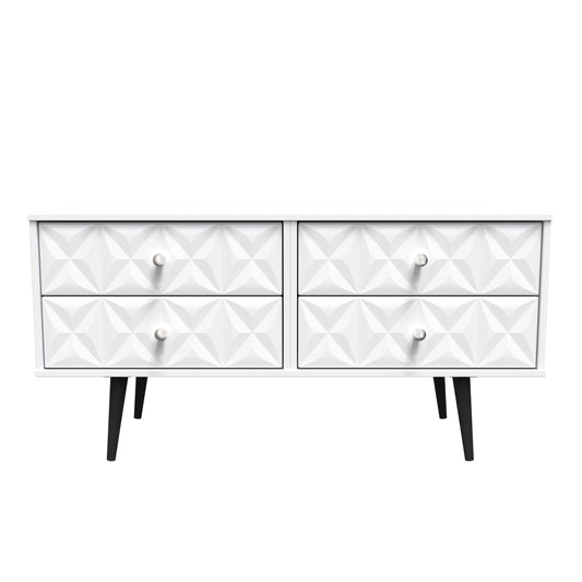 Pixel Large Chest of Drawers White 4 Drawers 115cm