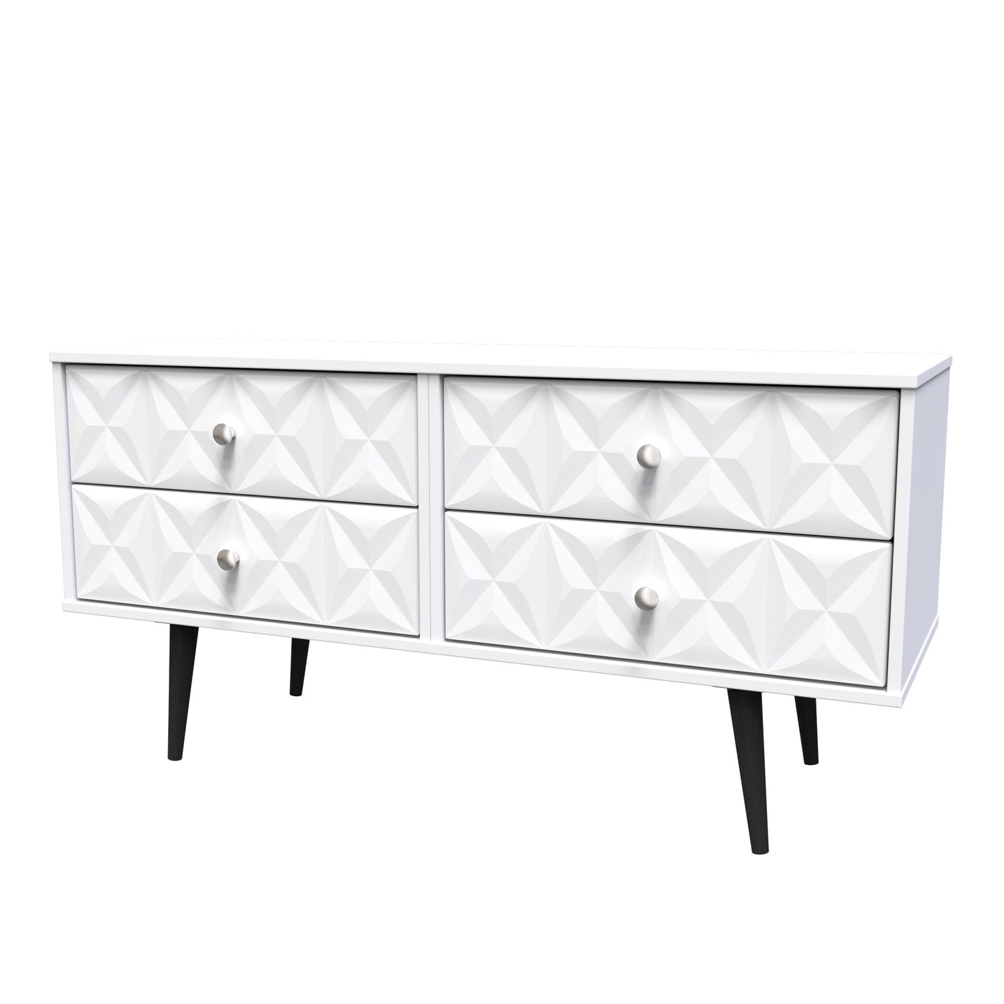 Pixel Large Chest of Drawers White 4 Drawers 115cm