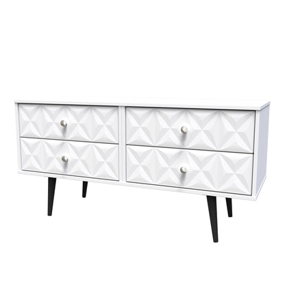 Pixel Large Chest of Drawers White 4 Drawers 115cm
