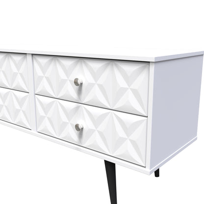 Pixel Large Chest of Drawers White 4 Drawers 115cm