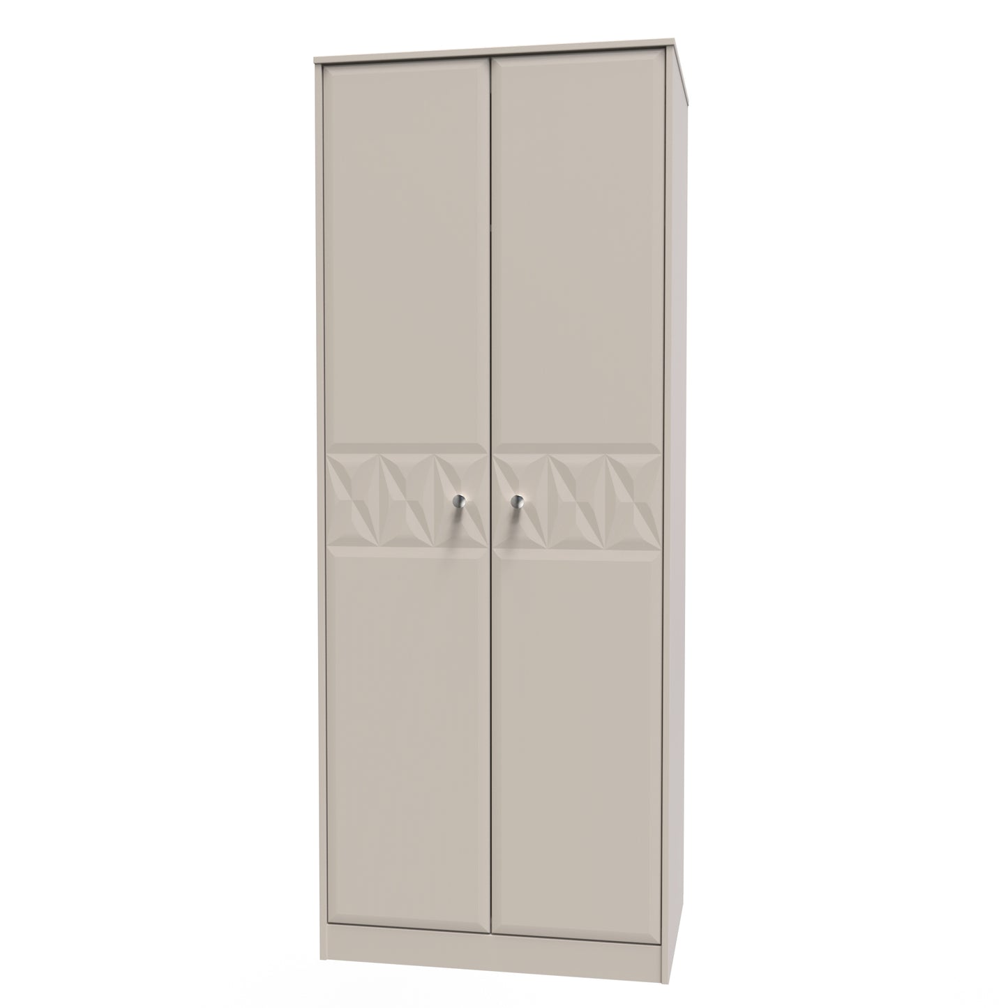 Pixel Tall Wardrobe Off-white 2 Doors 1 Shelf 77cm