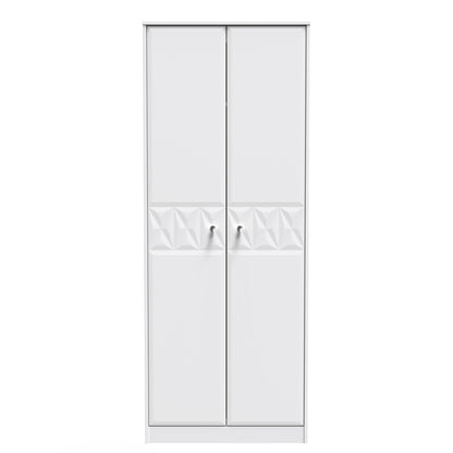 Pixel Tall Wardrobe White 2 Doors 1 Shelf 77cm