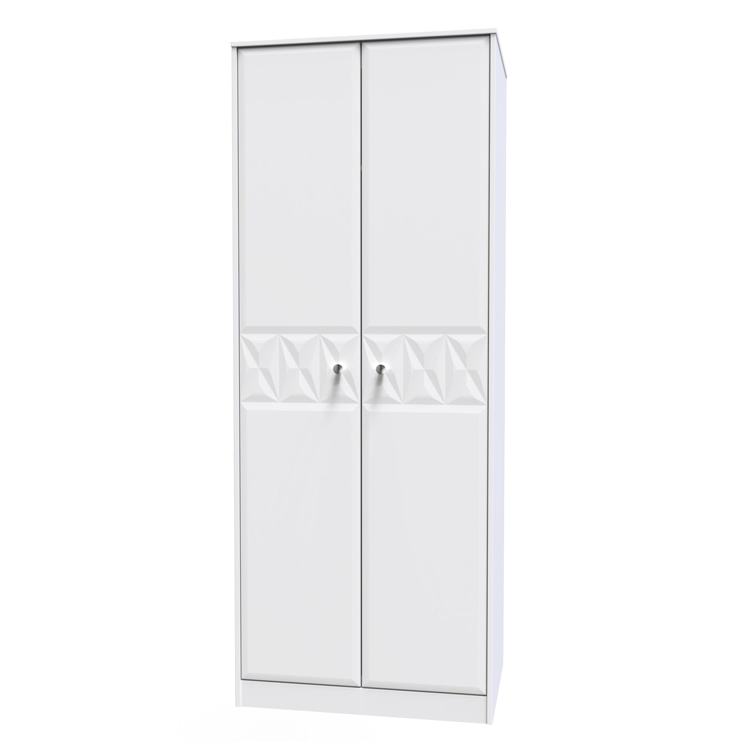 Pixel Tall Wardrobe White 2 Doors 1 Shelf 77cm