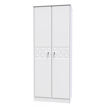 Pixel Tall Wardrobe White 2 Doors 1 Shelf 77cm