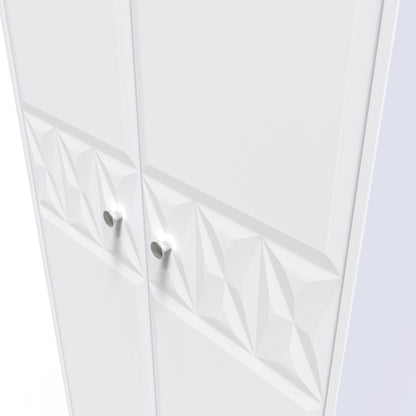 Pixel Tall Wardrobe White 2 Doors 1 Shelf 77cm