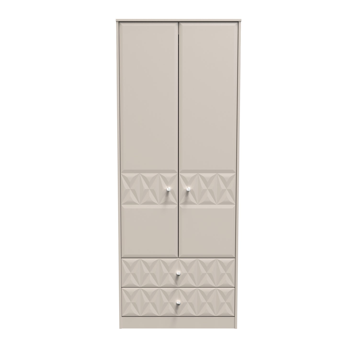 Pixel Tall Wardrobe Off-white 2 Doors 2 Drawers 77cm