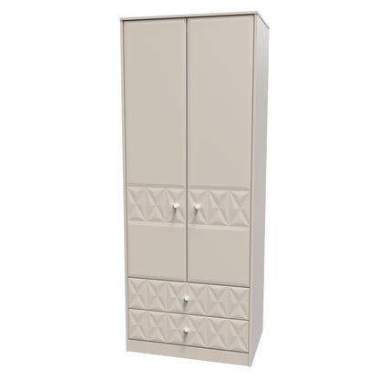 Pixel Tall Wardrobe Off-white 2 Doors 2 Drawers 77cm
