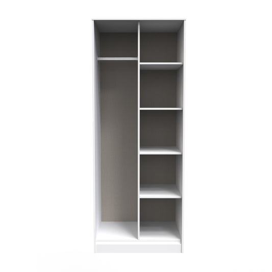 Pixel Tall Wardrobe White 5 Shelves 77cm