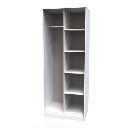 Pixel Tall Wardrobe White 5 Shelves 77cm