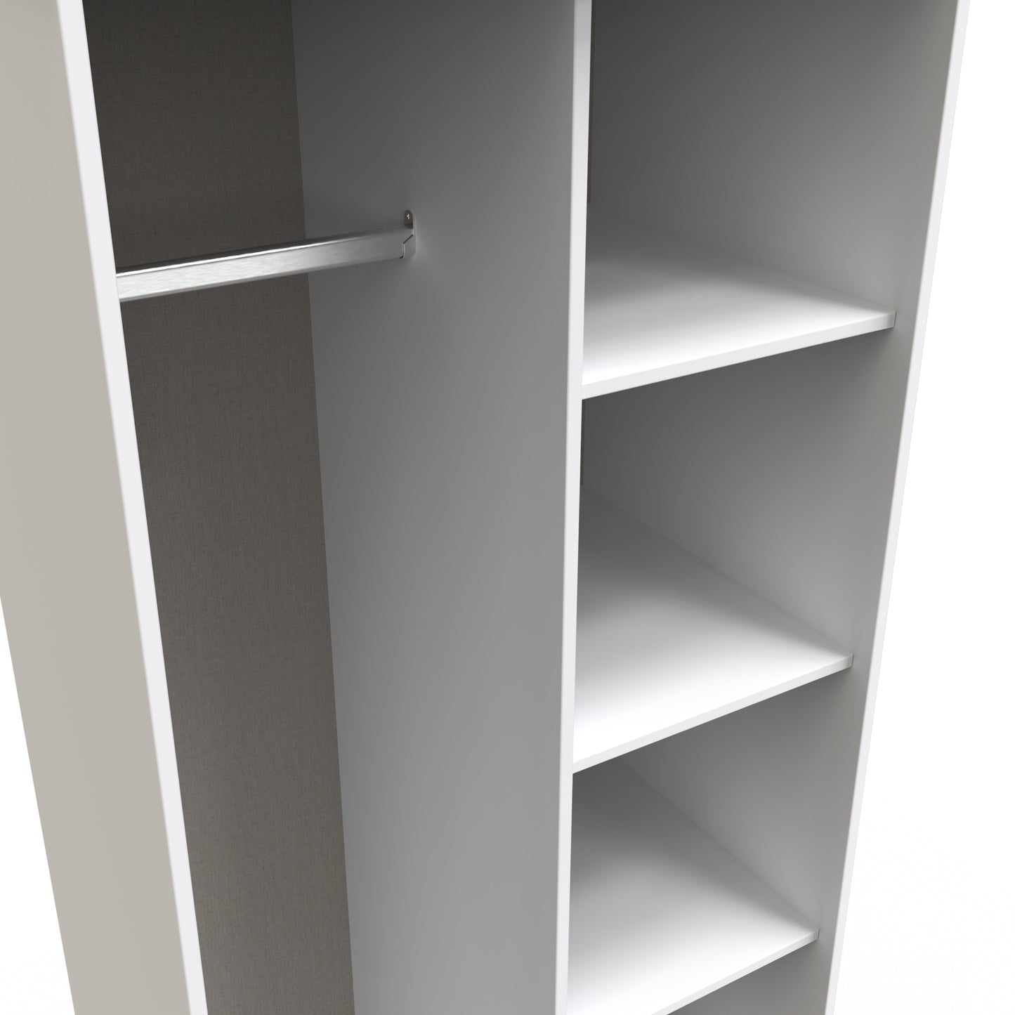 Pixel Tall Wardrobe White 5 Shelves 77cm