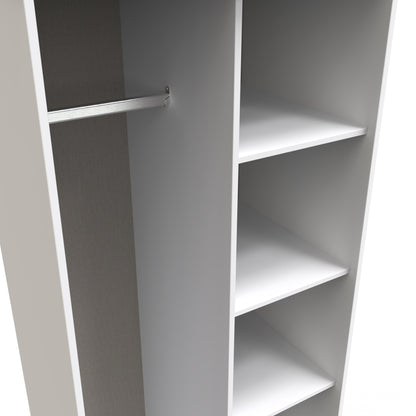 Pixel Tall Wardrobe White 5 Shelves 77cm