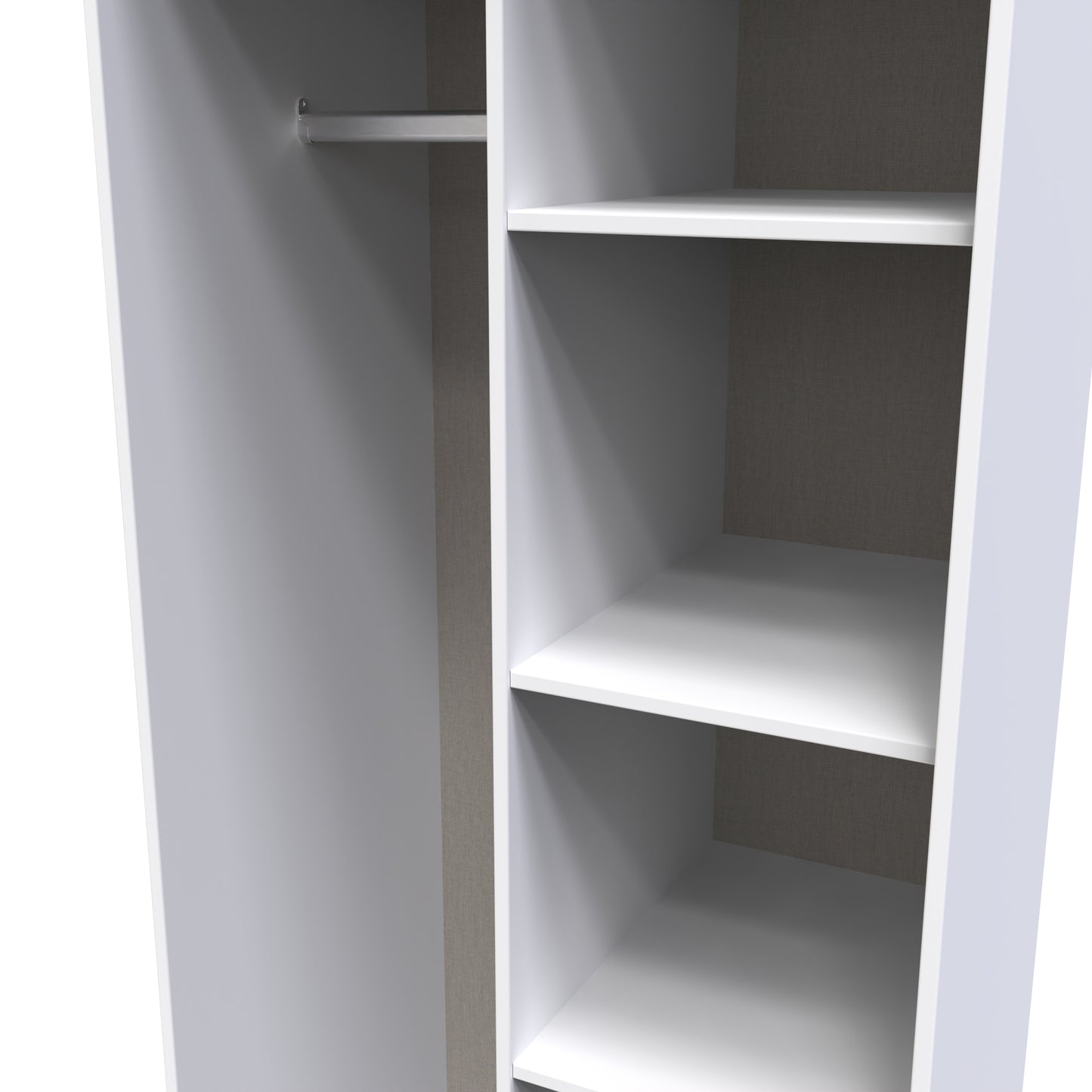Pixel Tall Wardrobe White 5 Shelves 77cm