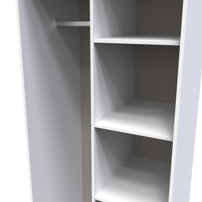 Pixel Tall Wardrobe White 5 Shelves 77cm