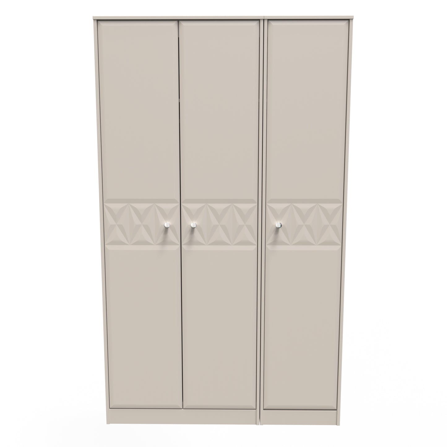 Pixel Tall Wardrobe Off-white 3 Doors 1 Shelf 116cm