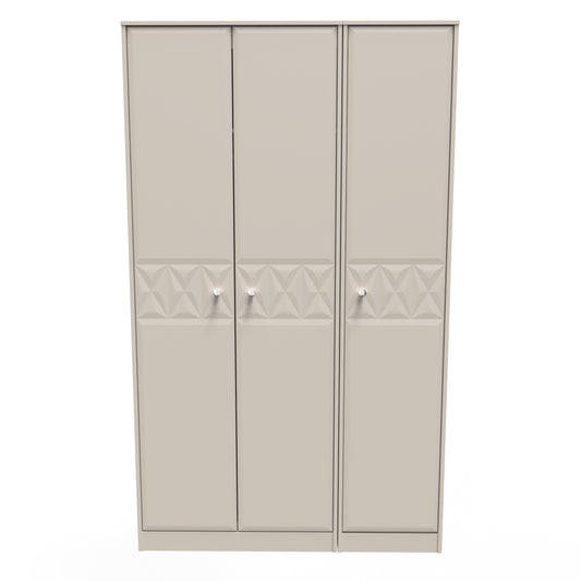 Pixel Tall Wardrobe Off-white 3 Doors 1 Shelf 116cm