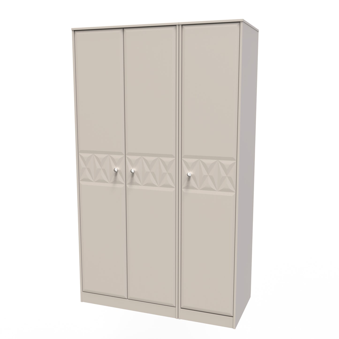 Pixel Tall Wardrobe Off-white 3 Doors 1 Shelf 116cm