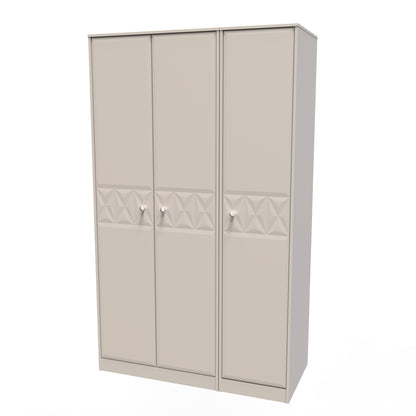 Pixel Tall Wardrobe Off-white 3 Doors 1 Shelf 116cm