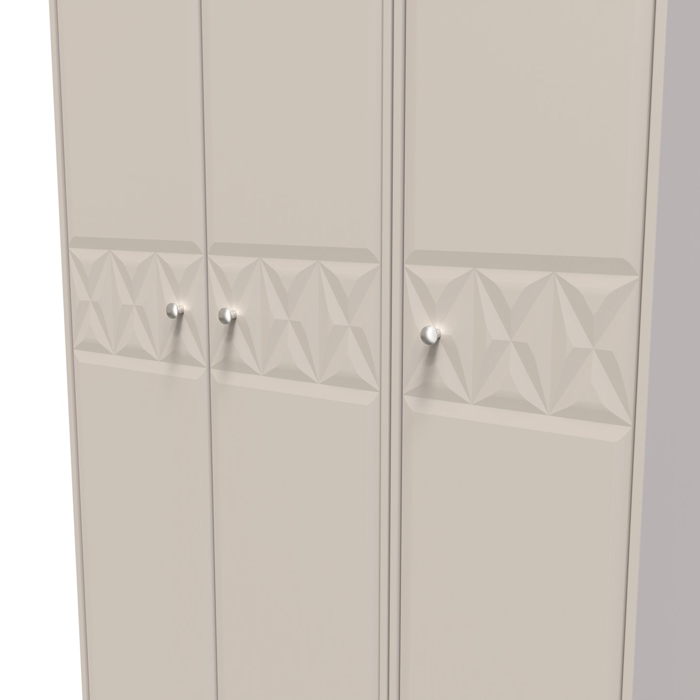 Pixel Tall Wardrobe Off-white 3 Doors 1 Shelf 116cm