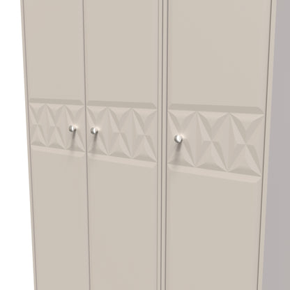 Pixel Tall Wardrobe Off-white 3 Doors 1 Shelf 116cm