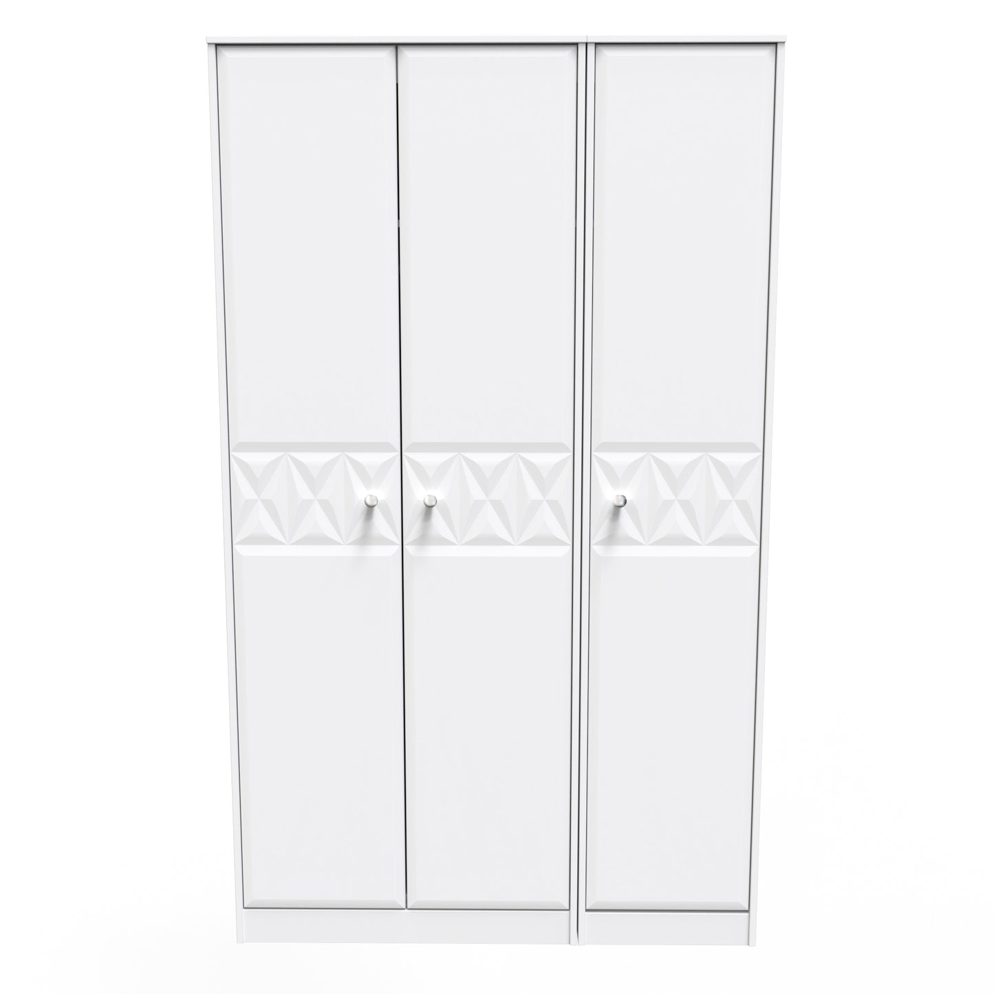 Pixel Tall Wardrobe White 3 Doors 1 Shelf 116cm