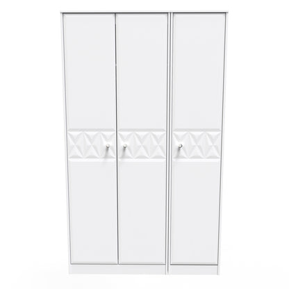 Pixel Tall Wardrobe White 3 Doors 1 Shelf 116cm