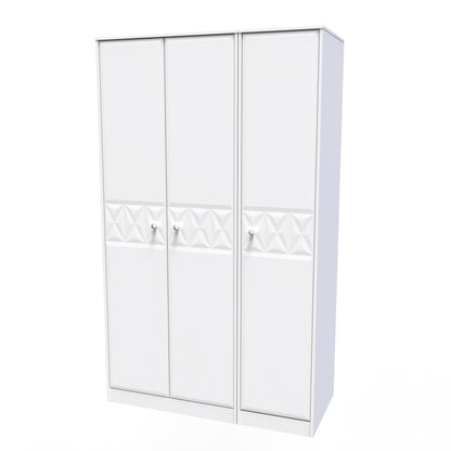Pixel Tall Wardrobe White 3 Doors 1 Shelf 116cm