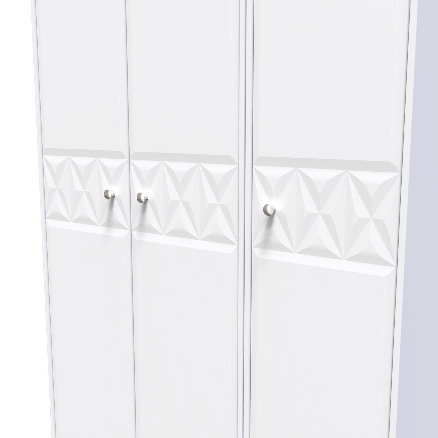 Pixel Tall Wardrobe White 3 Doors 1 Shelf 116cm
