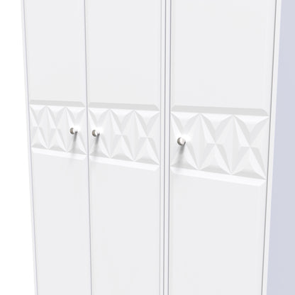 Pixel Tall Wardrobe White 3 Doors 1 Shelf 116cm