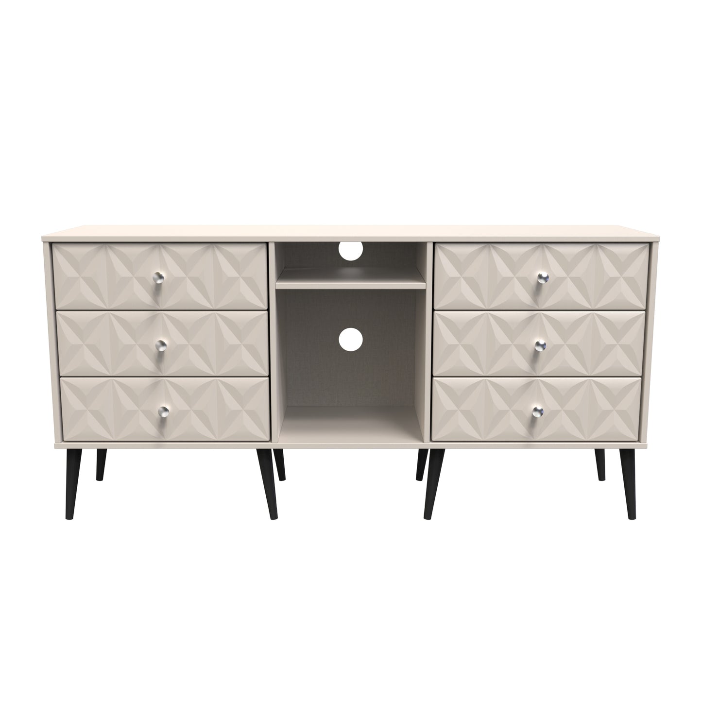 Pixel Large Sideboard Off-white 2 Shelves 6 Drawers 152cm