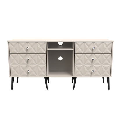 Pixel Large Sideboard Off-white 2 Shelves 6 Drawers 152cm