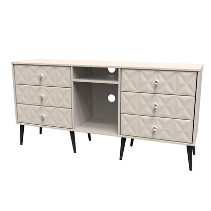 Pixel Large Sideboard Off-white 2 Shelves 6 Drawers 152cm
