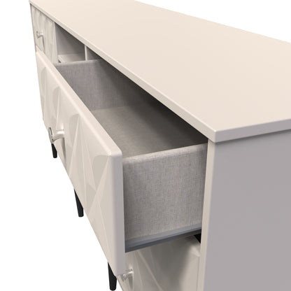 Pixel Large Sideboard Off-white 2 Shelves 6 Drawers 152cm